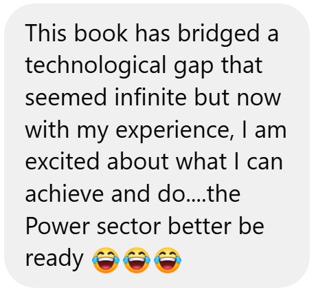 Screenshot of the reader's second message: This book has bridged a technological gap that seemed infinite.